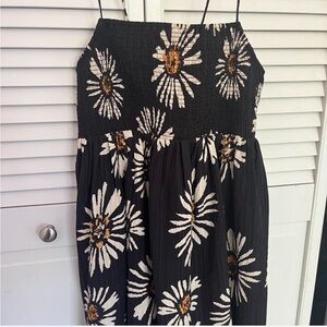 Floral Black and White Dress